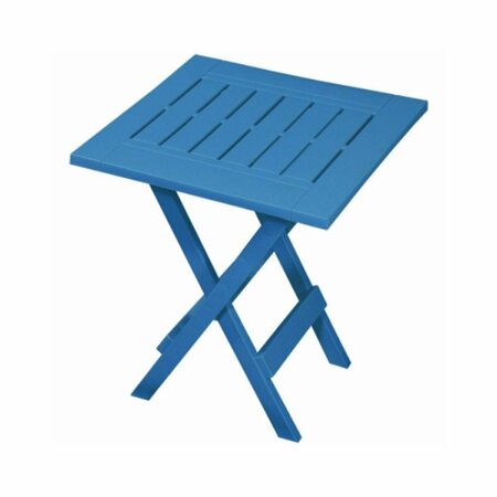 GRACIOUS LIVING 19.75 x 17 x 17 in. Resin Folding Table - Island Blue 100576